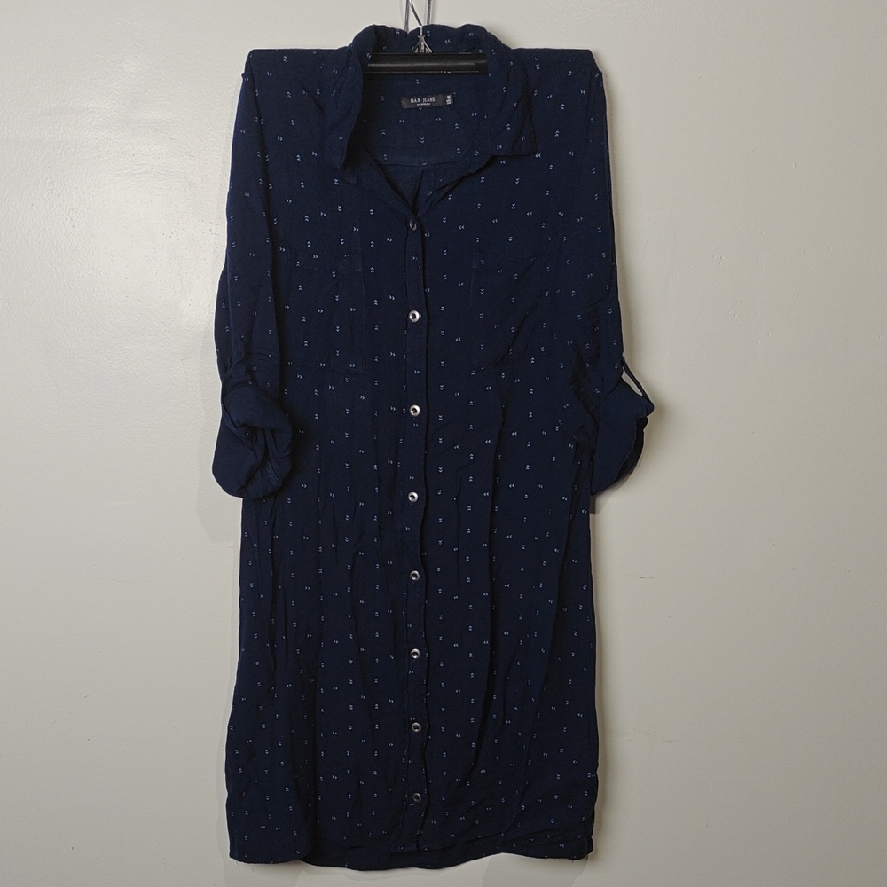 Max Jeans Navy Blue Midi Dress